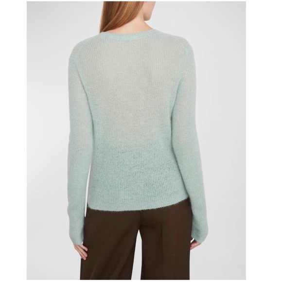 COPY - Vince Brushed Cashmere Wool Blend Crewneck Sweater in Mint Glass - Picture 9 of 13